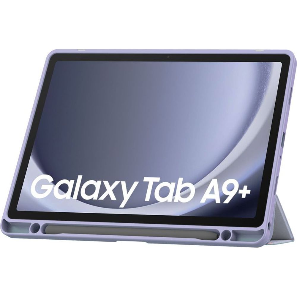 Schutzhülle für Galaxy Tab A9 Plus, Tech-Protect SC Pen Hybrid, Marmor-Violett