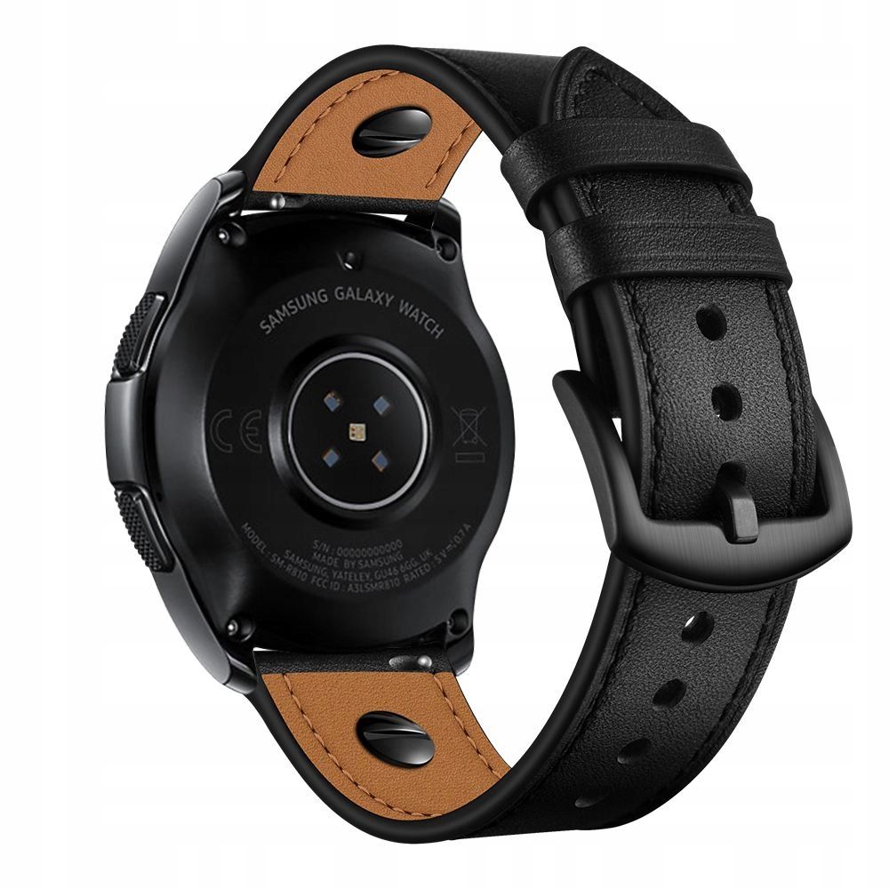 Lederarmband für Galaxy Watch 6/5 Pro/5/4/3, Tech-Protect Screwband, Schwarz