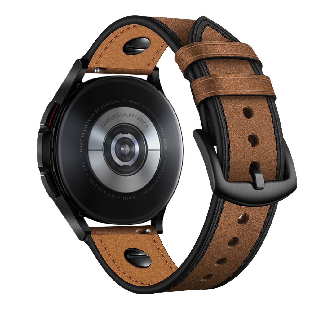 Lederarmband Tech-Protect Screwband für Galaxy Watch 6 / 6 Classic / 5 Pro/5/4 (47/46/45/44/43/42 mm), Braun