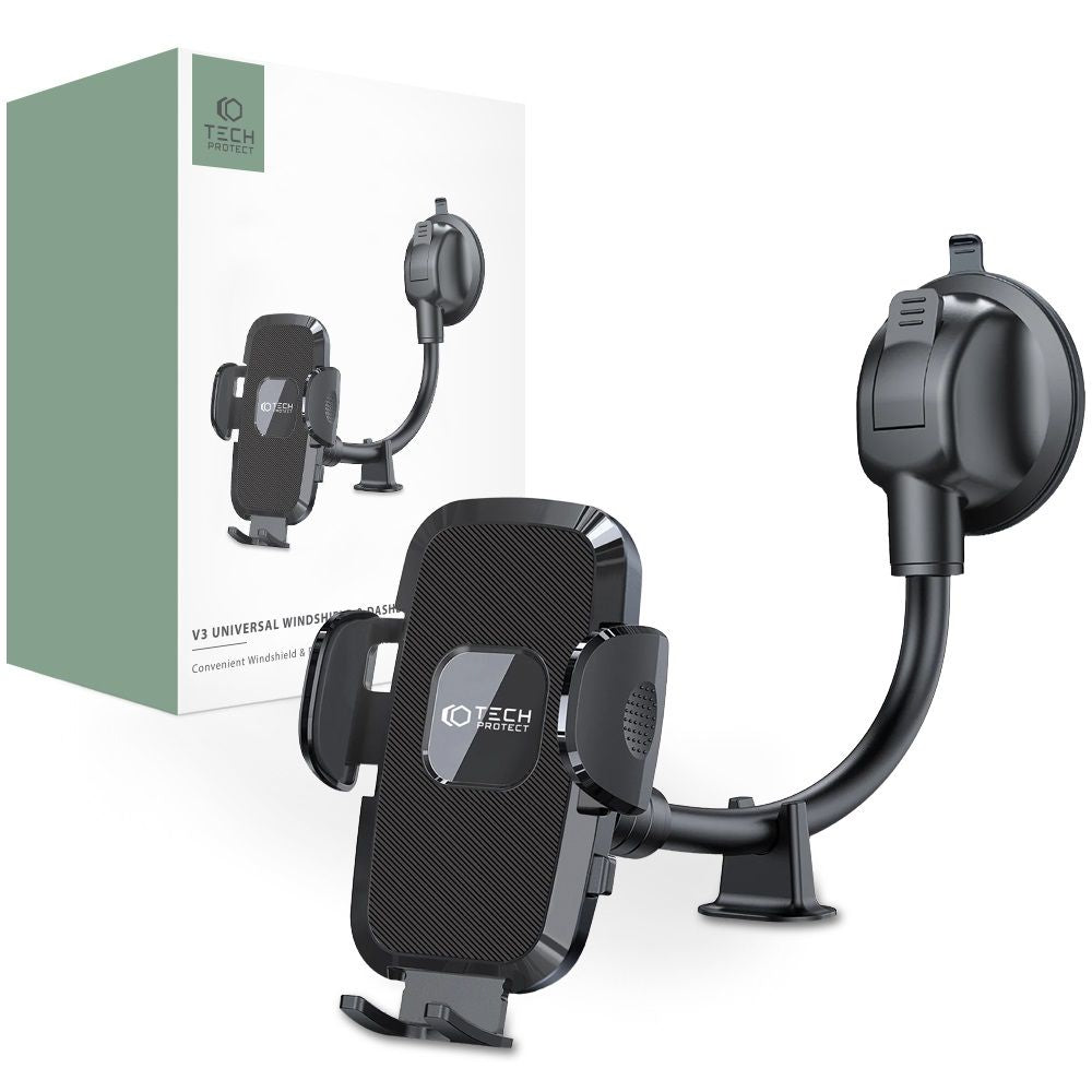 Auto Handyhalterung Tech Protect V3 Universal Long Arm Dashboard and Windshield Car Mount, Schwarz