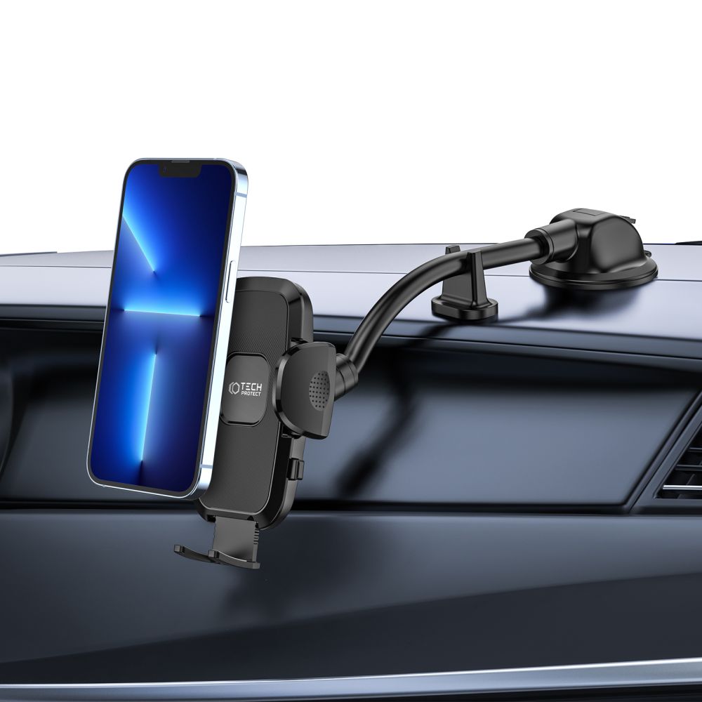 Auto Handyhalterung Tech Protect V3 Universal Long Arm Dashboard and Windshield Car Mount, Schwarz