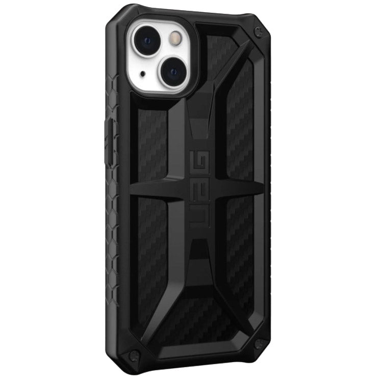 Schutzhülle Urban Armor Gear Monarch für iPhone 13, schwarze Kohlefaser