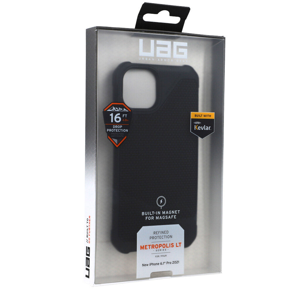 Schutzhülle UAG Urban Armor Gear Metropolis LT Kevlar MagSafe für iPhone 13 Pro, schwarz