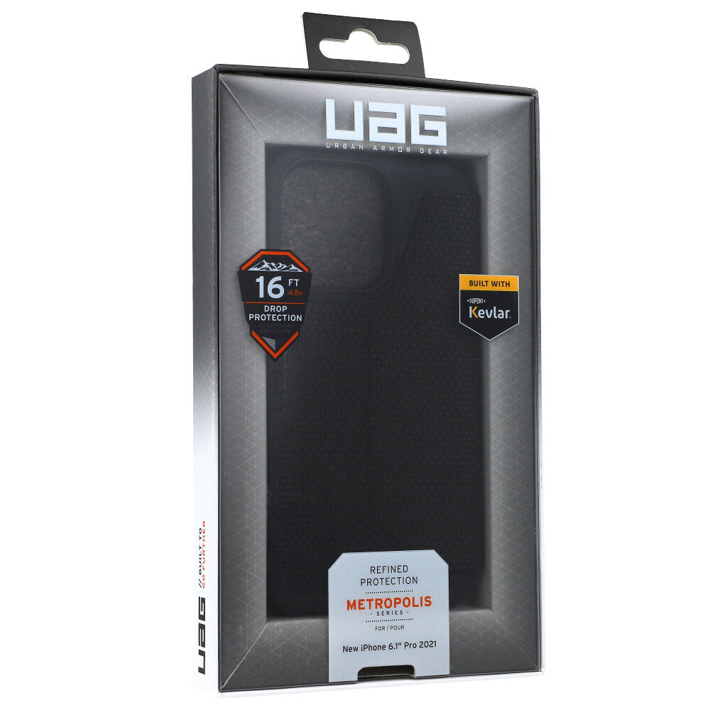 Hülle mit klappe UAG Urban Armor Gear Metropolis Kevlar für iPhone 13 Pro, schwarz