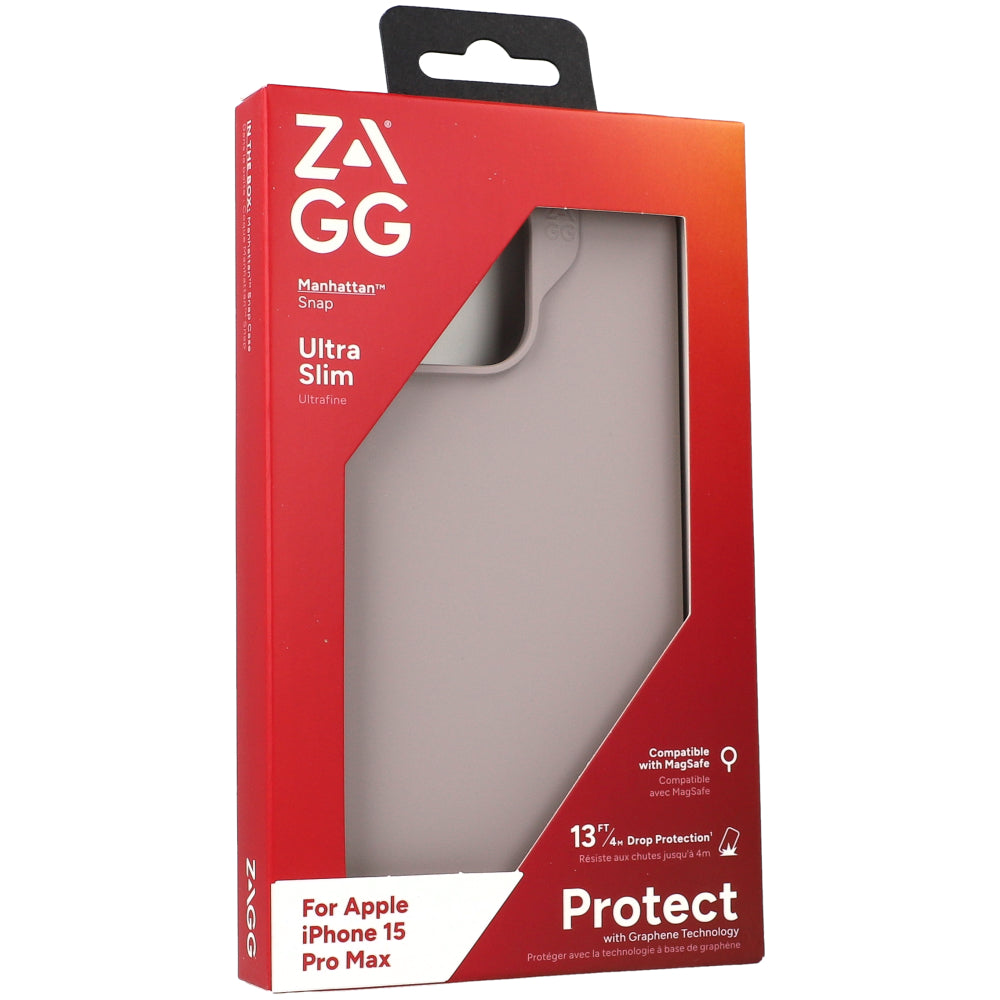 Schutzhülle Zagg Manhattan Snap mit MagSafe für iPhone 15 Pro Max, Lavendel