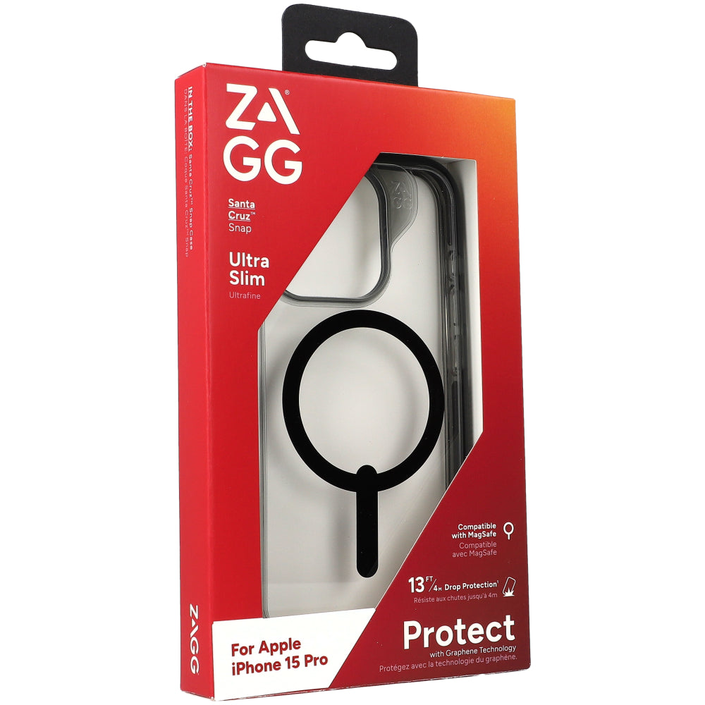 Schutzhülle Zagg Santa Cruz Snap mit MagSafe für iPhone 15 Pro, Schwarz