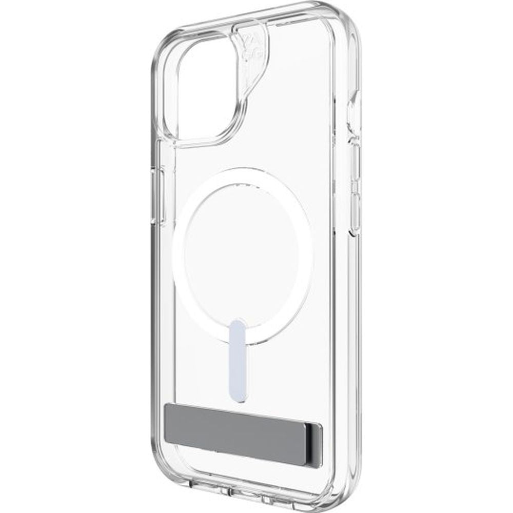 Schutzhülle Zagg Gear4 Crystal Palace Snap MagSafe Kickstand für iPhone 15, Transparent
